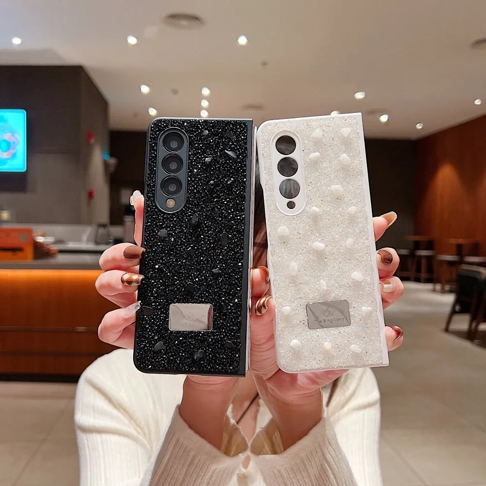 Diamond Studded Pattern Glittery Phone Case - Samsung Z Fold 4