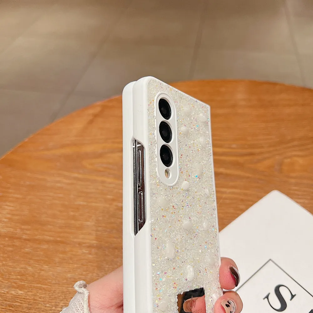 Diamond Studded Pattern Glittery Phone Case - Samsung Z Fold 4