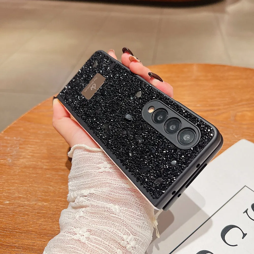 Diamond Studded Pattern Glittery Phone Case - Samsung Z Fold 4