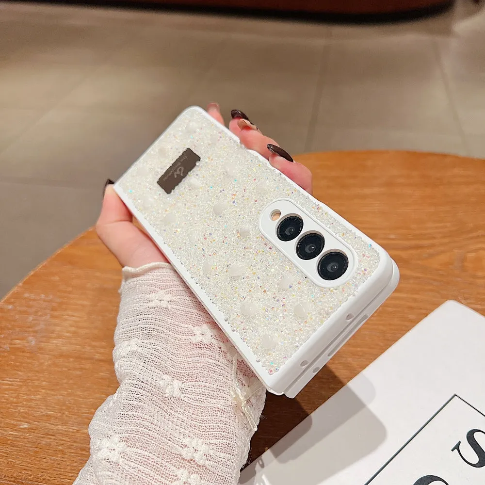 Diamond Studded Pattern Glittery Phone Case - Samsung Z Fold 4