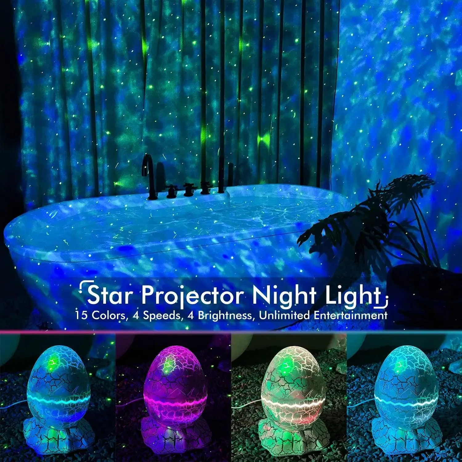 Dino Egg Galaxy LED Nebula Projector: Cosmic Experience for Relaxation and Sleep