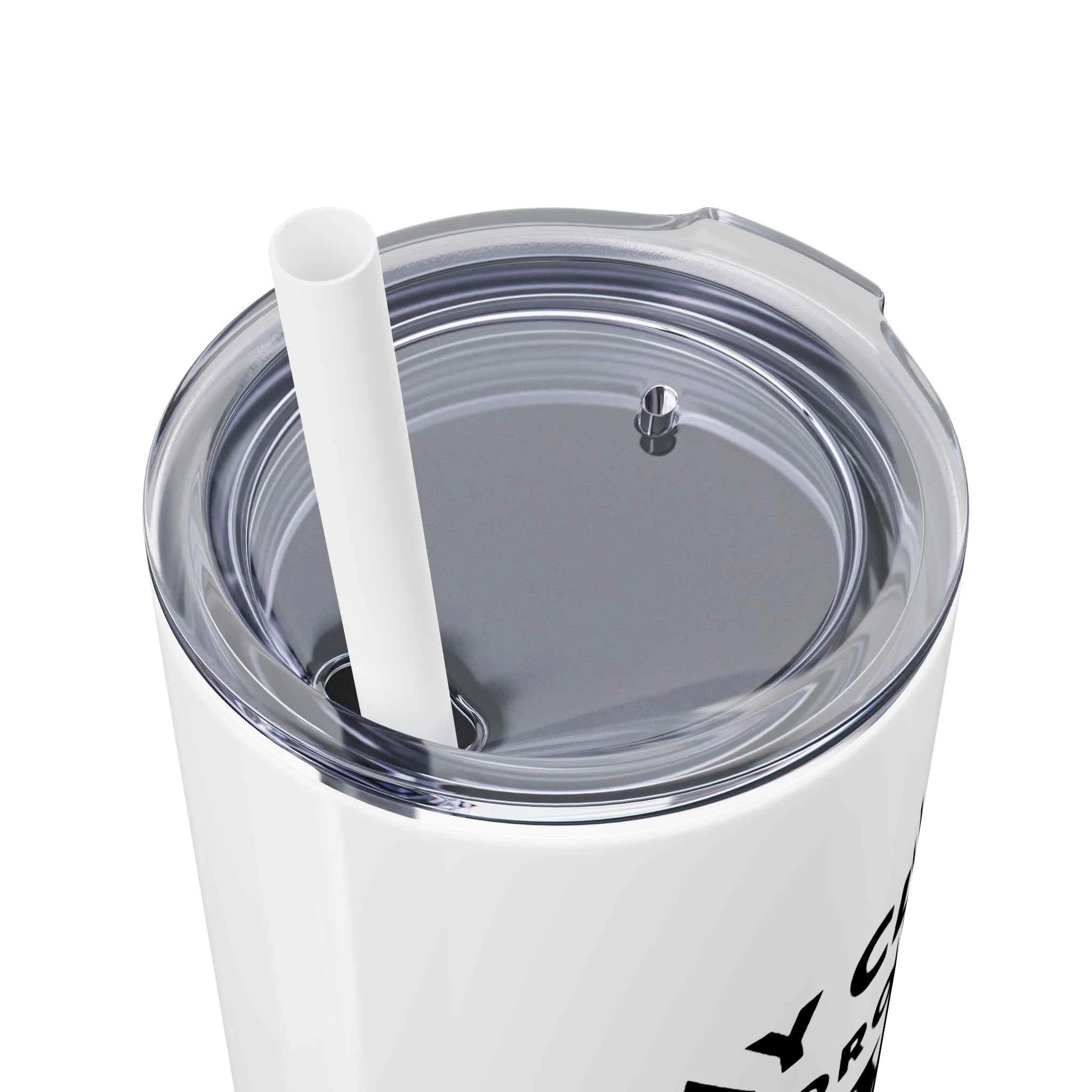Dropping Gems Skinny Tumbler with Straw, 20oz
