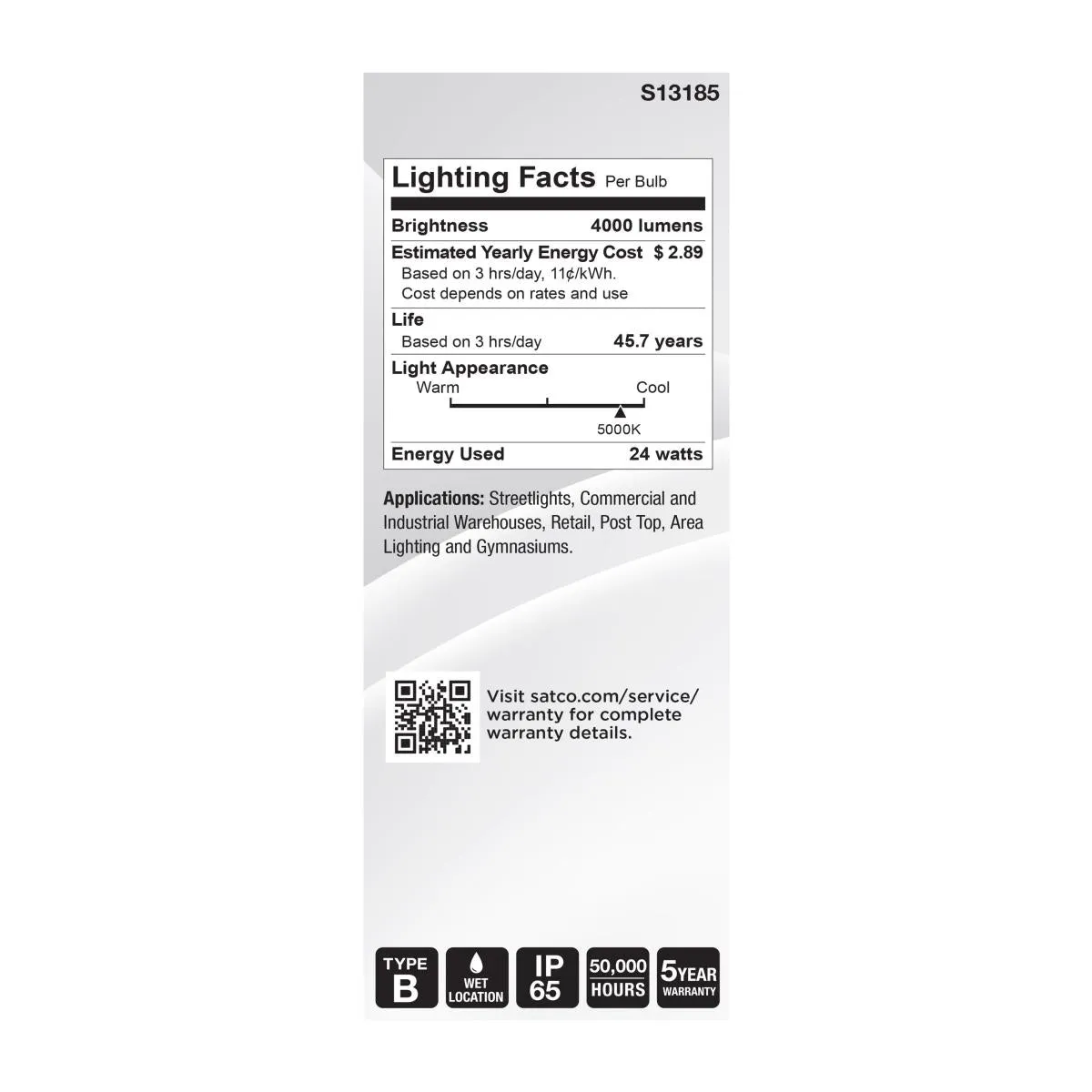 ED23 High Lumen LED Bulb, 24 Watts, 4000 Lumens, 5000K, 100W MH Equal, E26, Frosted, 120-277V