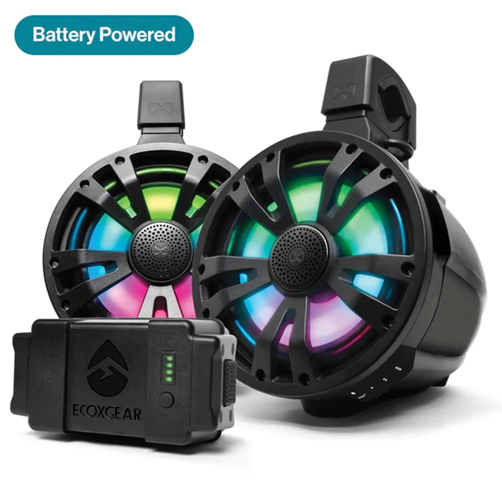 ExtremeTower Speakers TB8 - 1 Battery Powered Bluetooth Amplified Tower Speakers  1 Passive Speaker 2pcs set