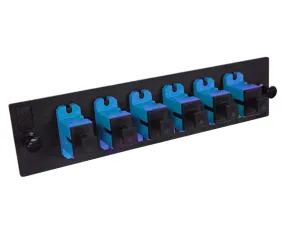 Fiber Adapter Panel, 6 SC/UPC Simplex Couplers, Single Mode