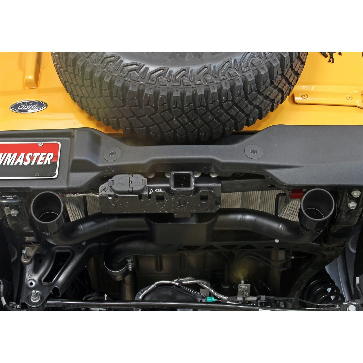 Flowmaster Outlaw Cat-Back Exhaust System - 3 in Diameter - Dual Rear Exit - 4 in Black Chrome Tips - Ford EcoBoost - Ford Midsize SUV 2021-22