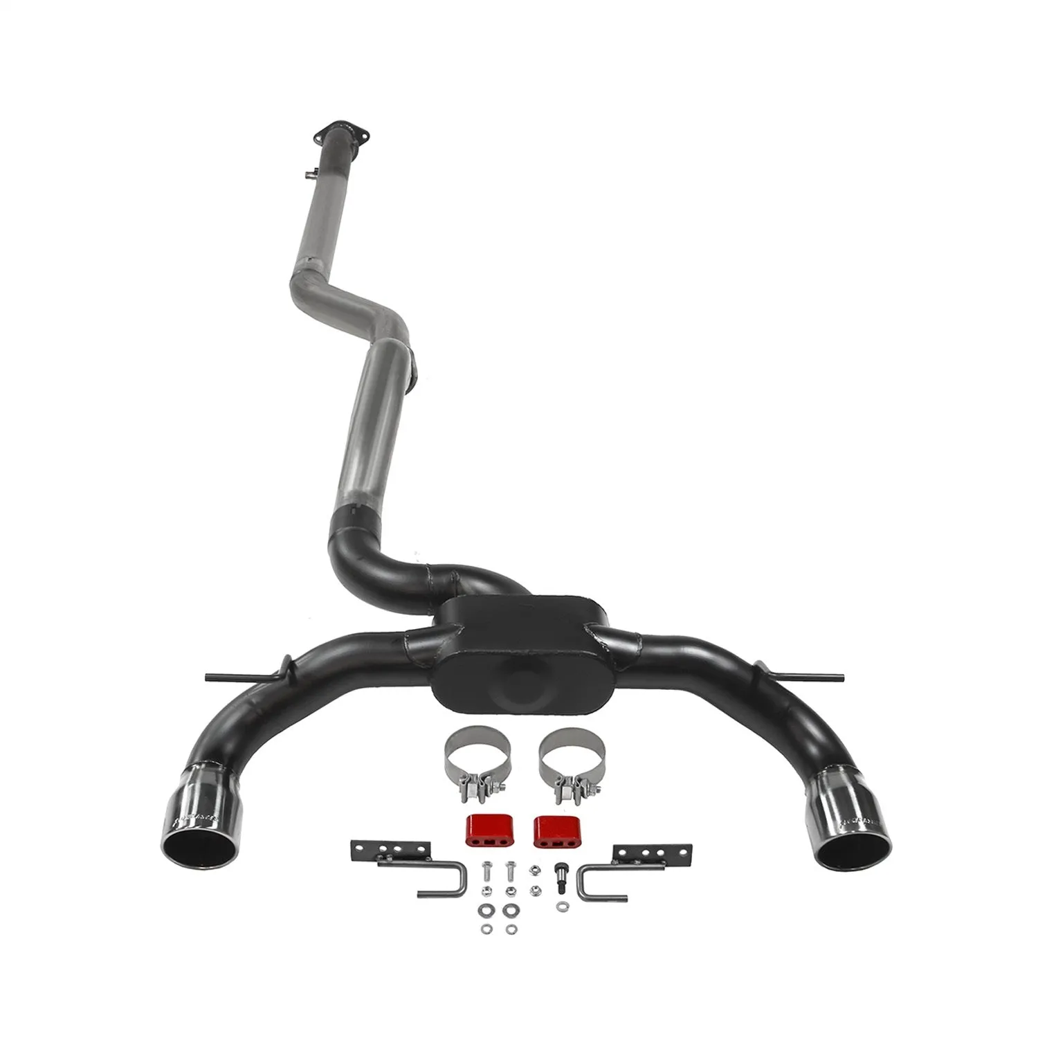 Flowmaster Outlaw Cat-Back Exhaust System - 3 in Diameter - Dual Rear Exit - 4 in Black Chrome Tips - Ford EcoBoost - Ford Midsize SUV 2021-22