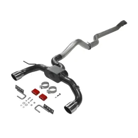 Flowmaster Outlaw Cat-Back Exhaust System - 3 in Diameter - Dual Rear Exit - 4 in Black Chrome Tips - Ford EcoBoost - Ford Midsize SUV 2021-22