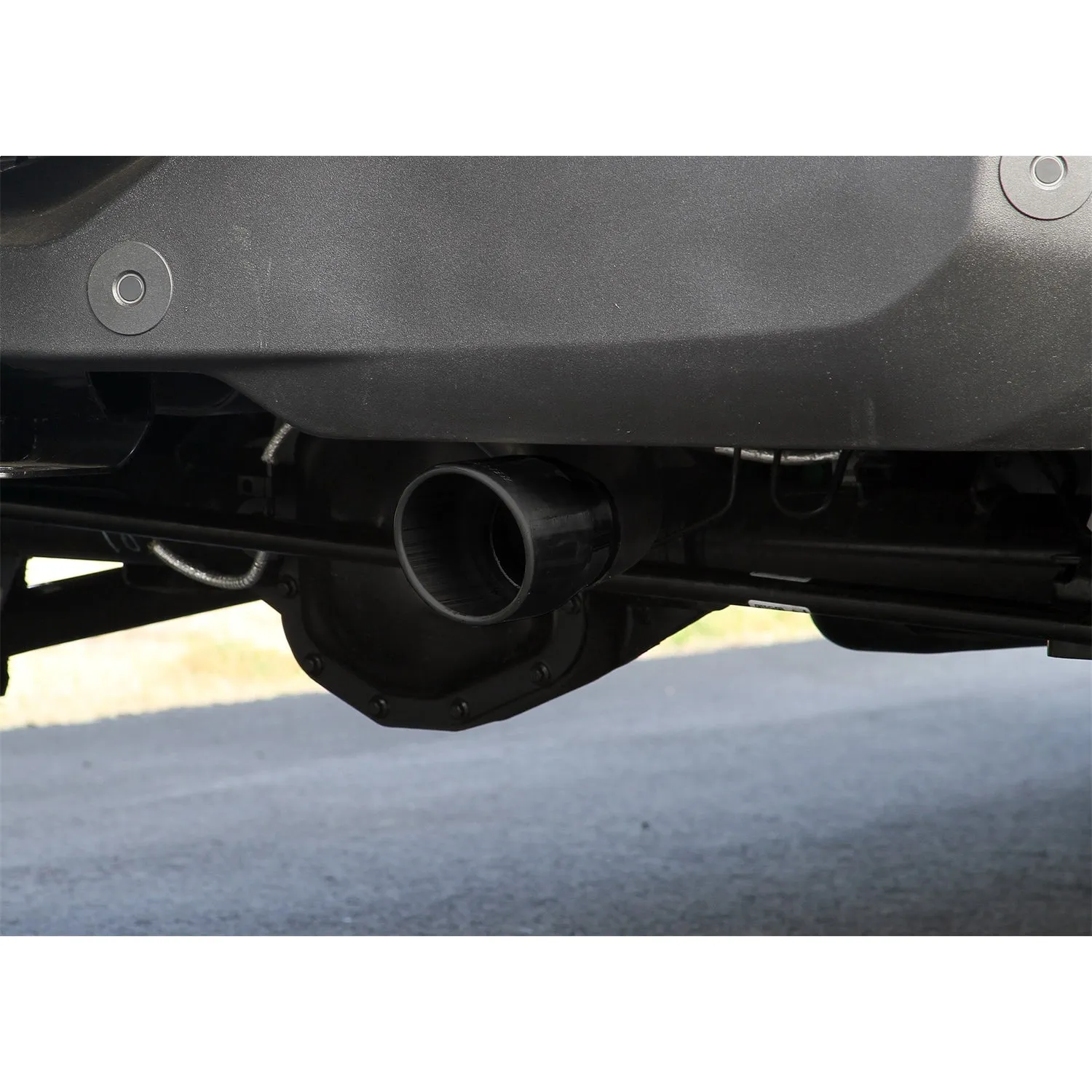 Flowmaster Outlaw Cat-Back Exhaust System - 3 in Diameter - Dual Rear Exit - 4 in Black Chrome Tips - Ford EcoBoost - Ford Midsize SUV 2021-22