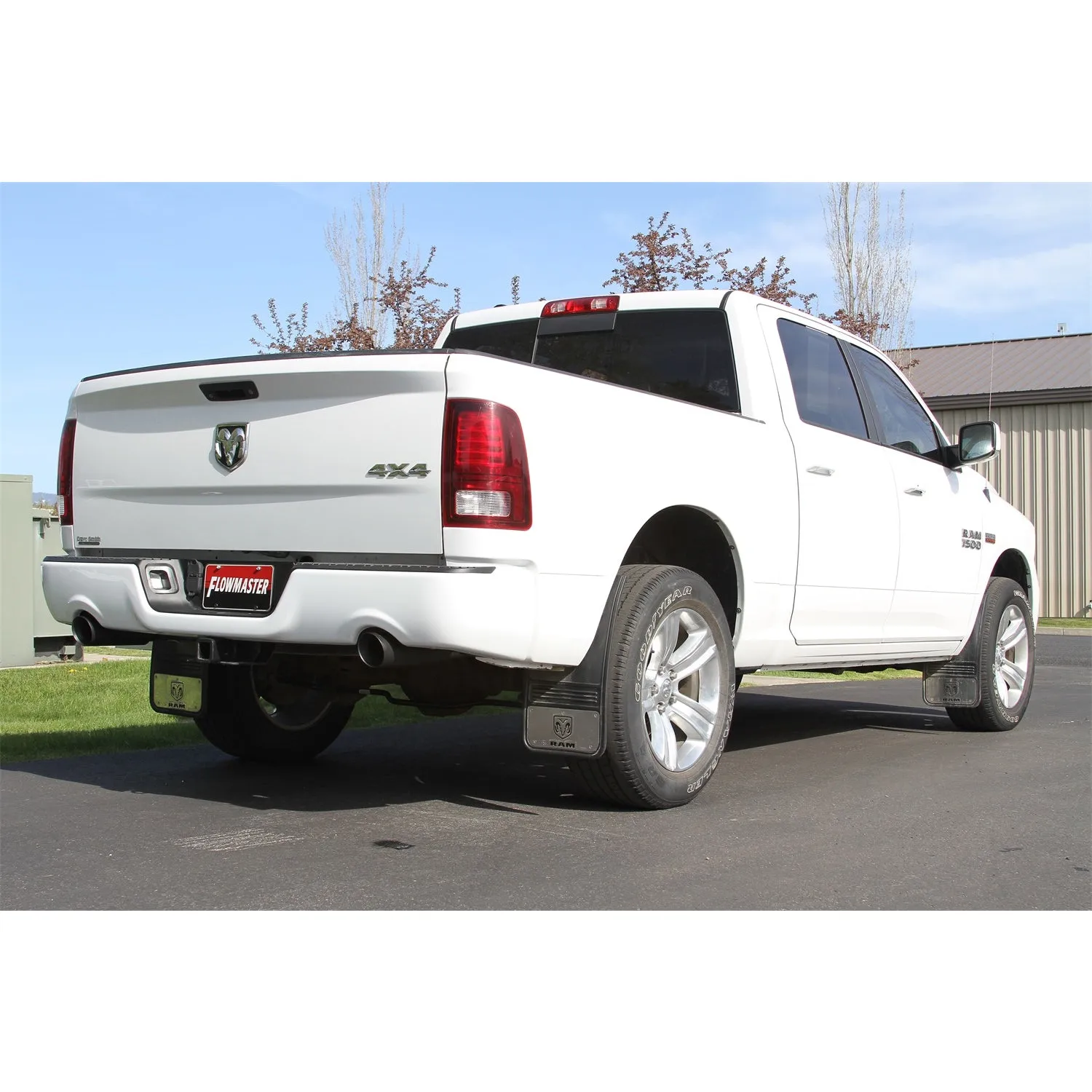 Flowmaster Outlaw Cat-Back Exhaust System - 3 in Tailpipe - 4 in Tips - Black / Natural - Dodge Ram Fullsize Truck 2009-21