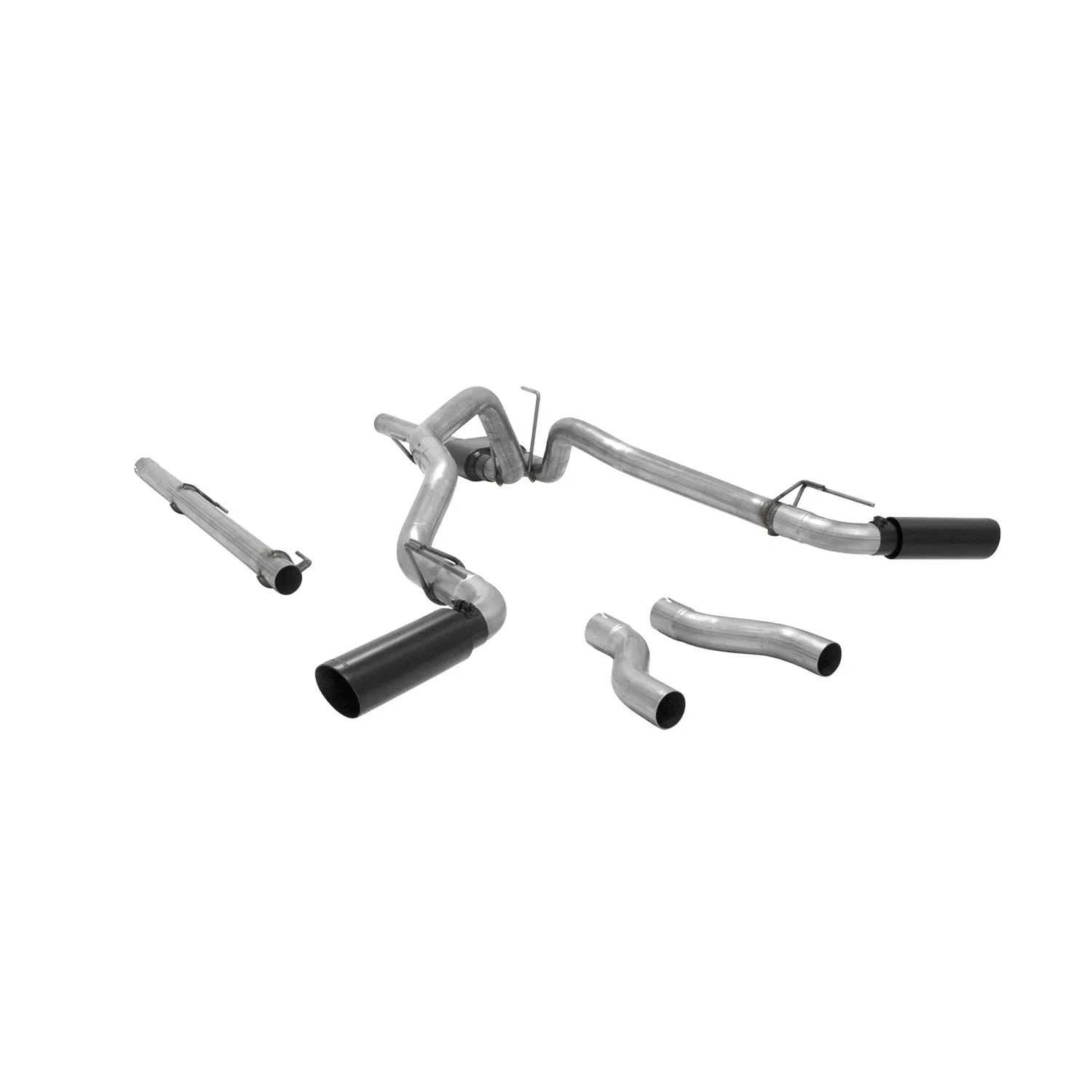 Flowmaster Outlaw Cat-Back Exhaust System - 3 in Tailpipe - 4 in Tips - Black / Natural - Dodge Ram Fullsize Truck 2009-21