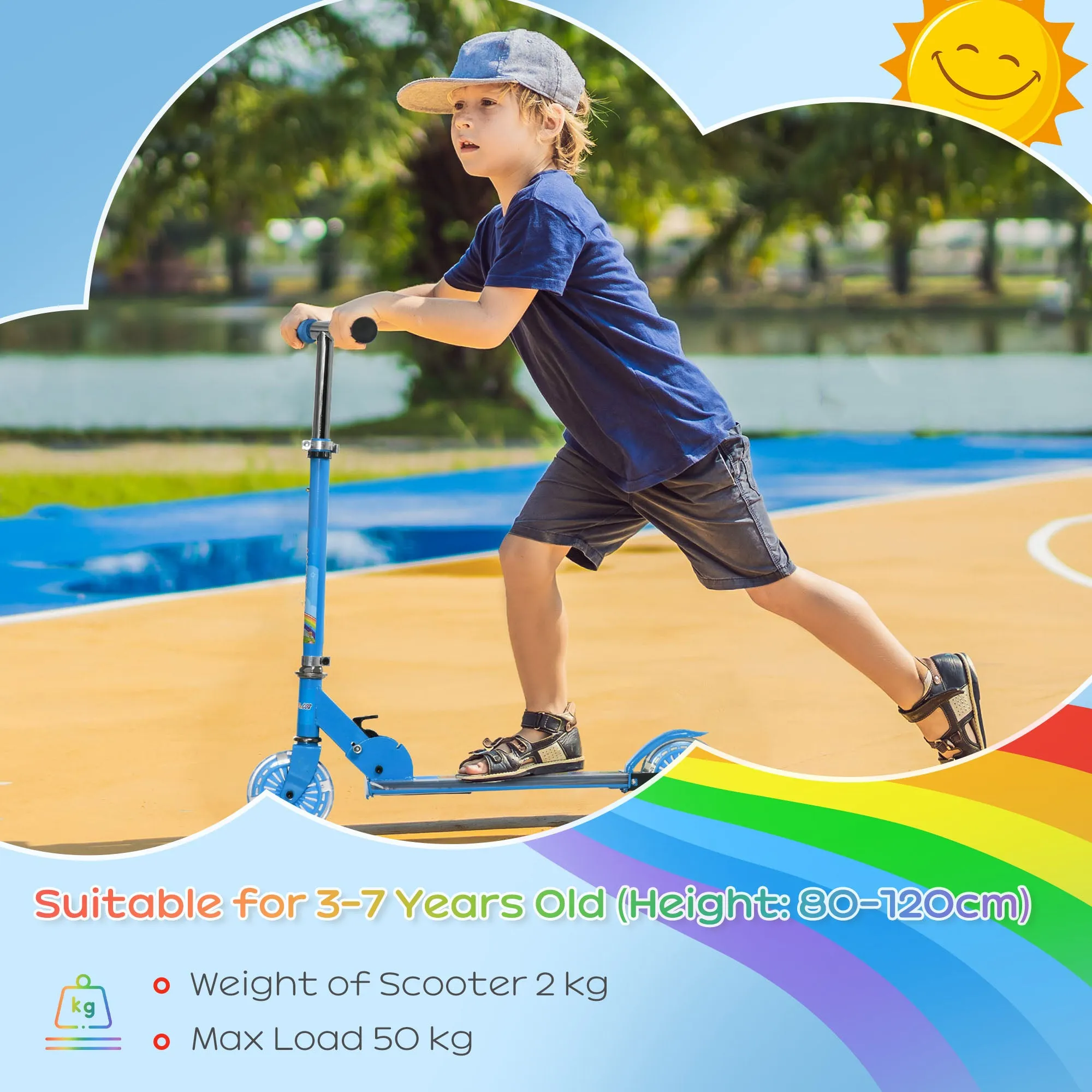 Foldable Kids Scooter with Lights and Music