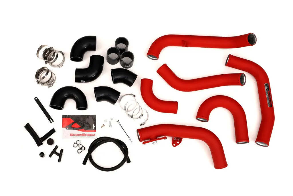 Grimmspeed Front Mount Intercooler Kit [Inc. Red Piping] - Subaru 15-21 STI - 090236