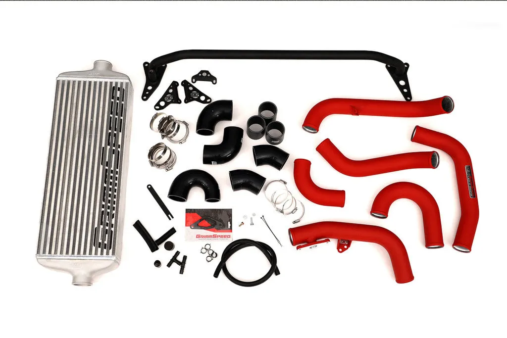 Grimmspeed Front Mount Intercooler Kit [Inc. Red Piping] - Subaru 15-21 STI - 090236