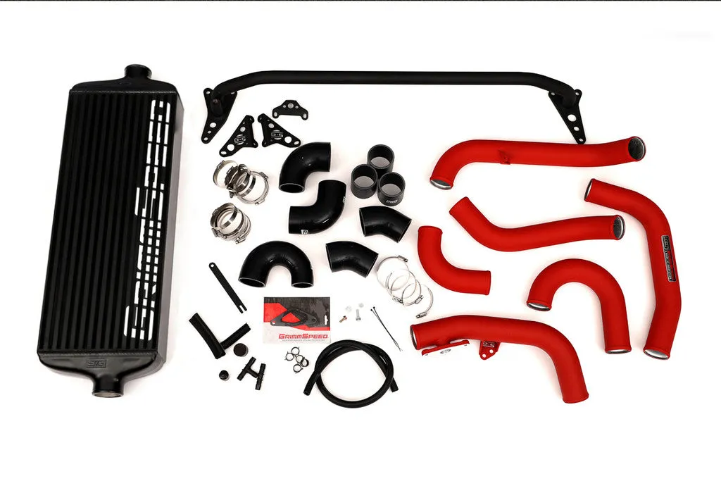 Grimmspeed Front Mount Intercooler Kit [Inc. Red Piping] - Subaru 15-21 STI - 090236