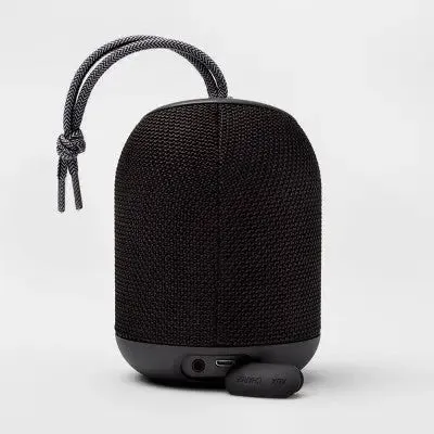 Heyday Portable Waterproof Bluetooth Speaker with Strap, Cylinder Black