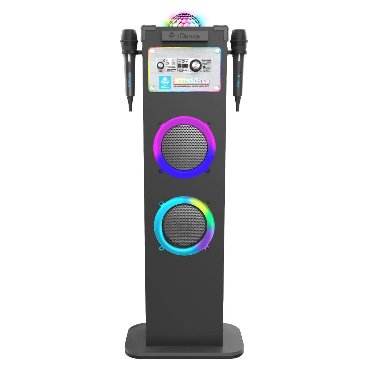 iDance 6-in-1 Wireless Karaoke Speaker with Disco Ball   2x Disco LED Rings