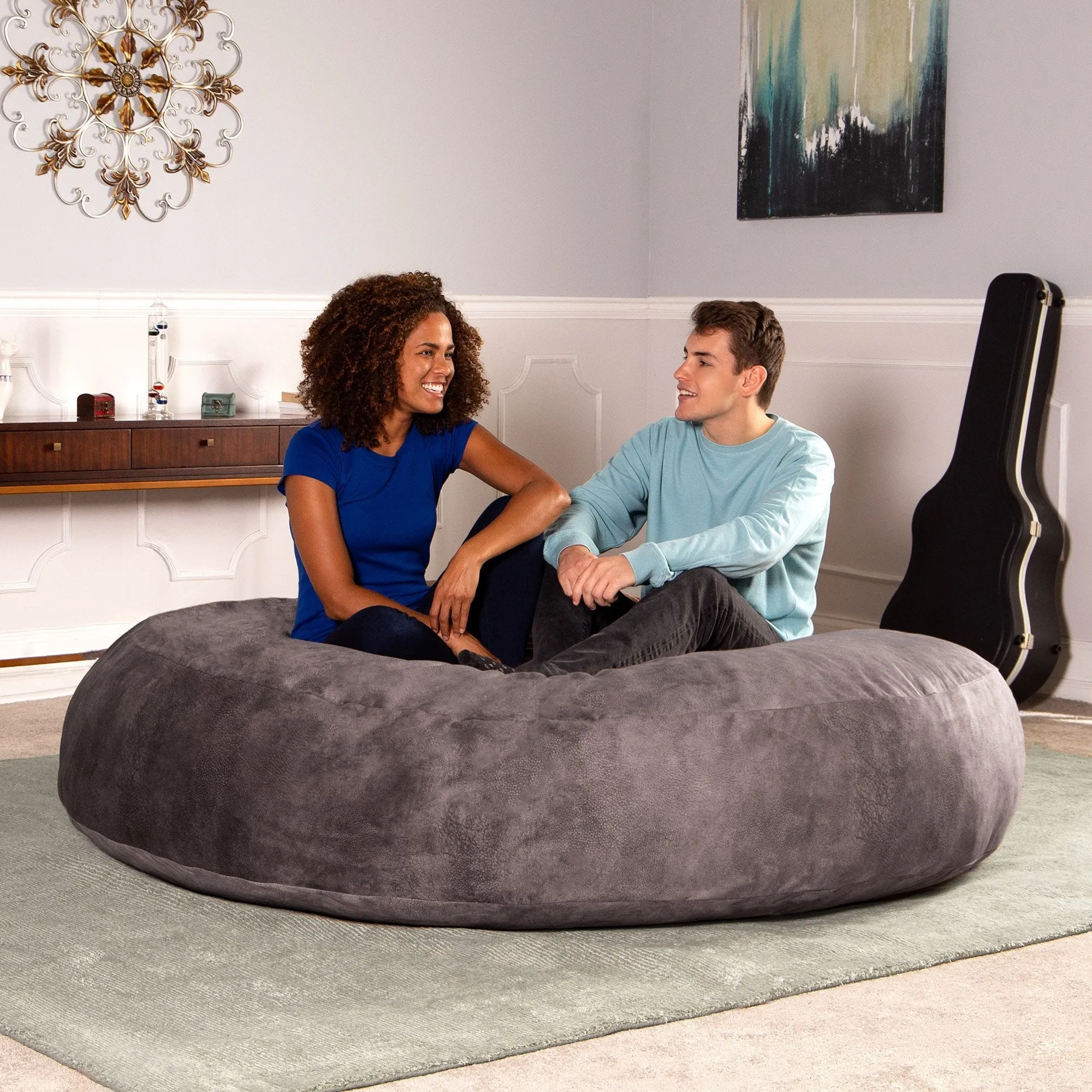 Jaxx 6' Cocoon Padded Microvelvet Bean Bag Chair