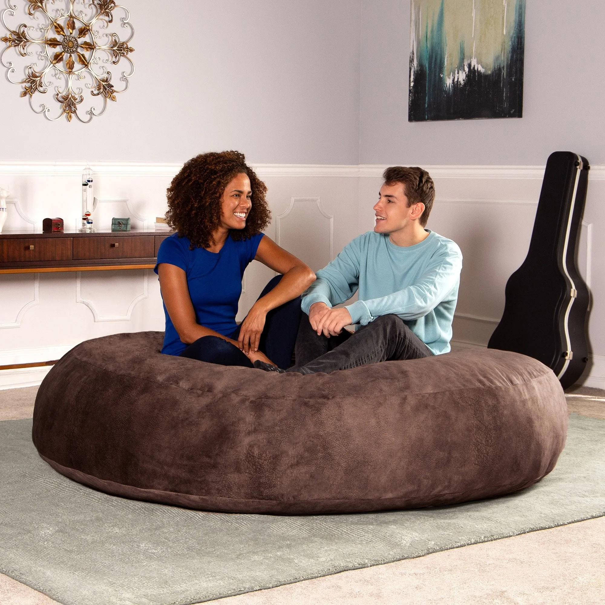 Jaxx 6' Cocoon Padded Microvelvet Bean Bag Chair