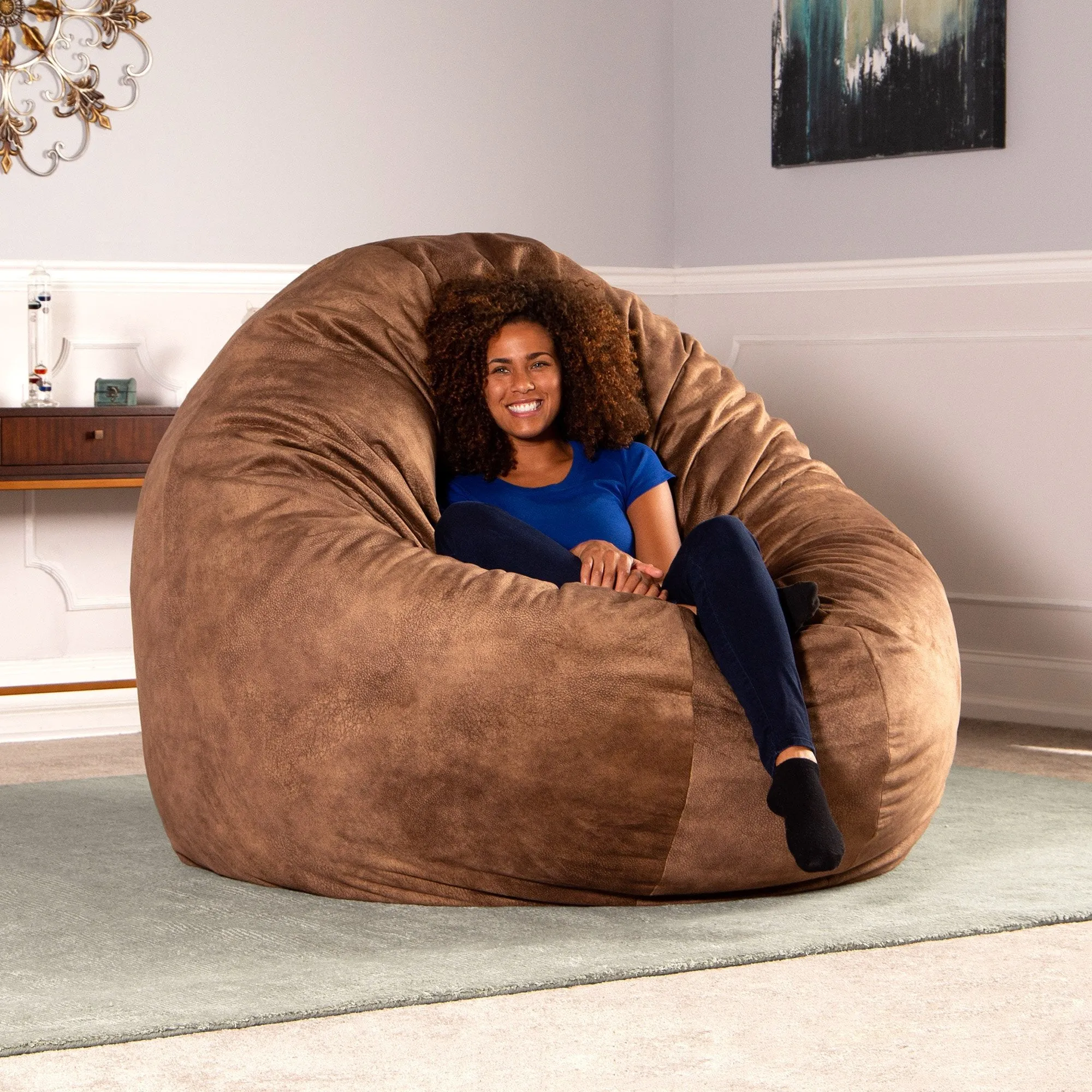 Jaxx 6' Cocoon Padded Microvelvet Bean Bag Chair