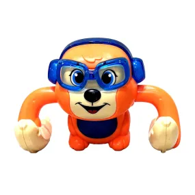 Jumping Chimp Battery Toy with Lights & Music - Orange