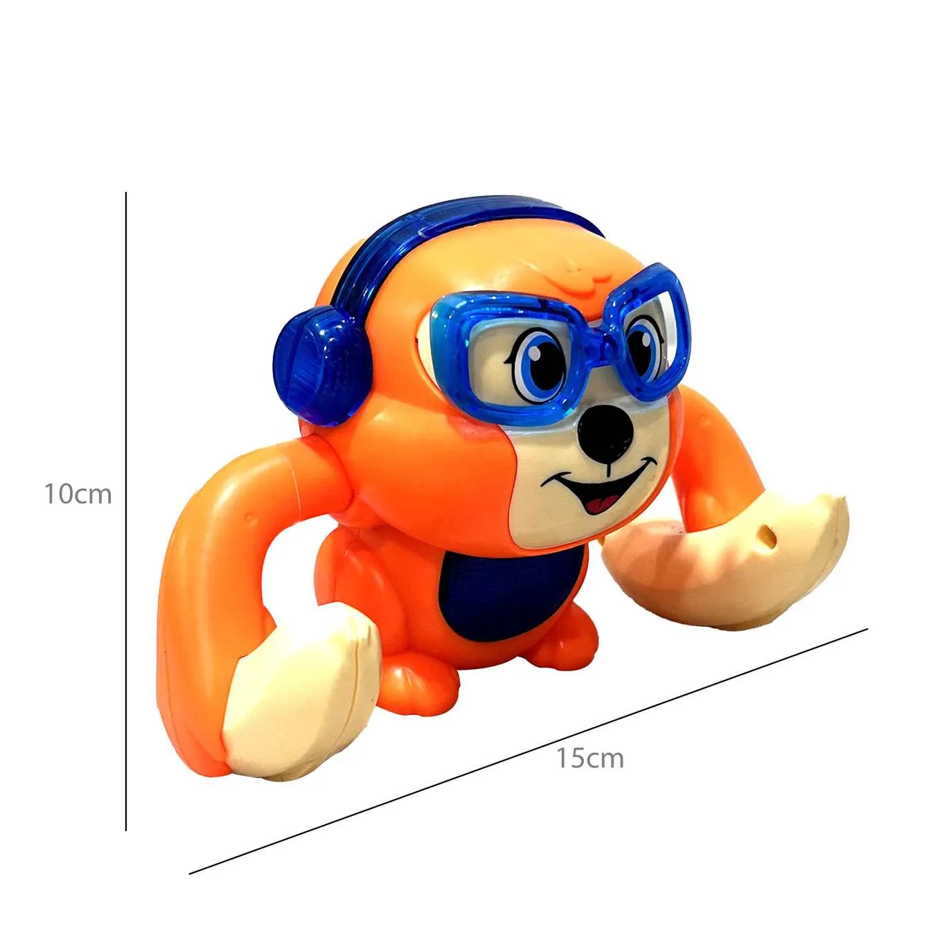 Jumping Chimp Battery Toy with Lights & Music - Orange
