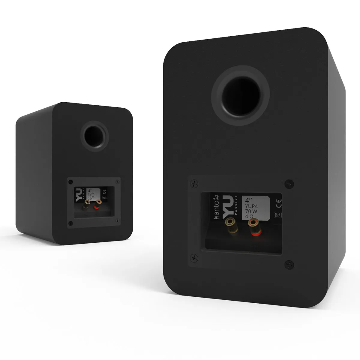 Kanto YUP4 Passive Bookshelf Speakers with 1" Silk Dome Tweeter and 4" Kevlar Woofer - Pair (Black)