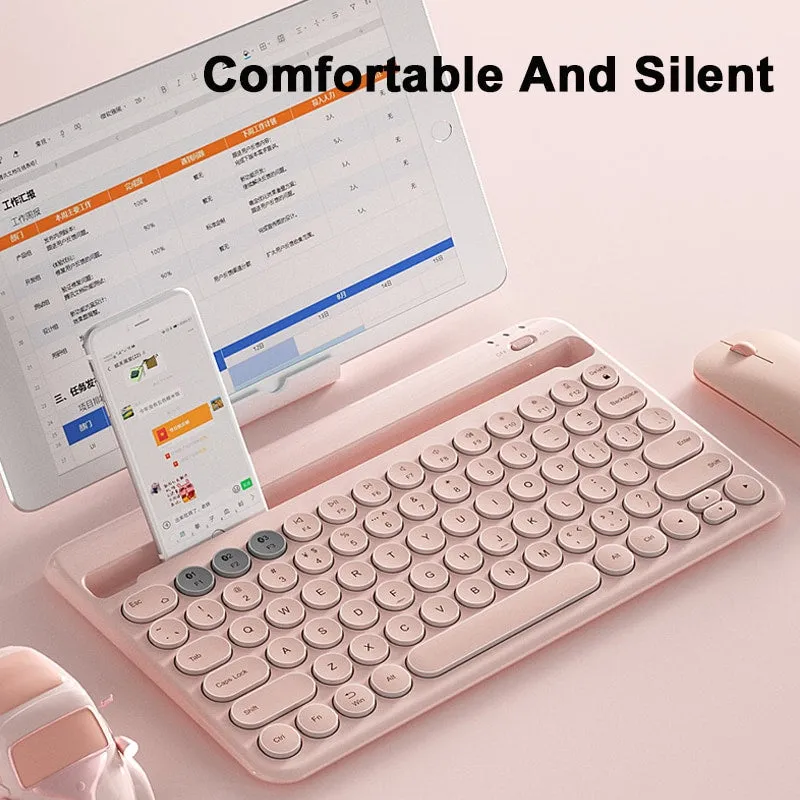 Kawaii Pastel Color Wireless Keyboard