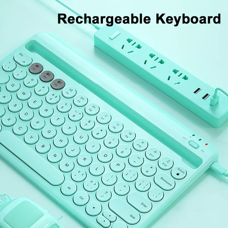 Kawaii Pastel Color Wireless Keyboard