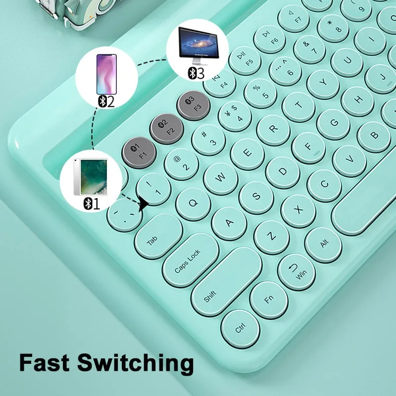 Kawaii Pastel Color Wireless Keyboard