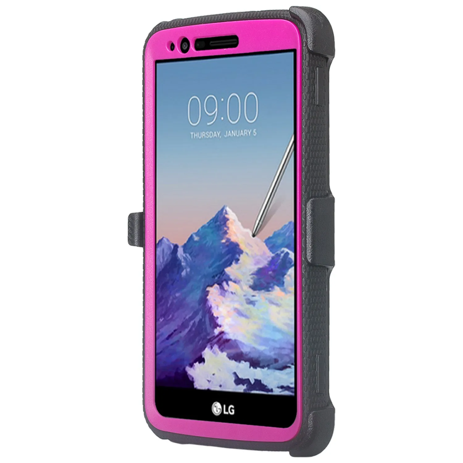 LG Stylo 3 Case, LG Stylo 3 Plus Case, Triple Protection 3-1 w/ Built in Screen Protector Heavy Duty Holster Shell Combo Case for LG Stylo 3 - Purple