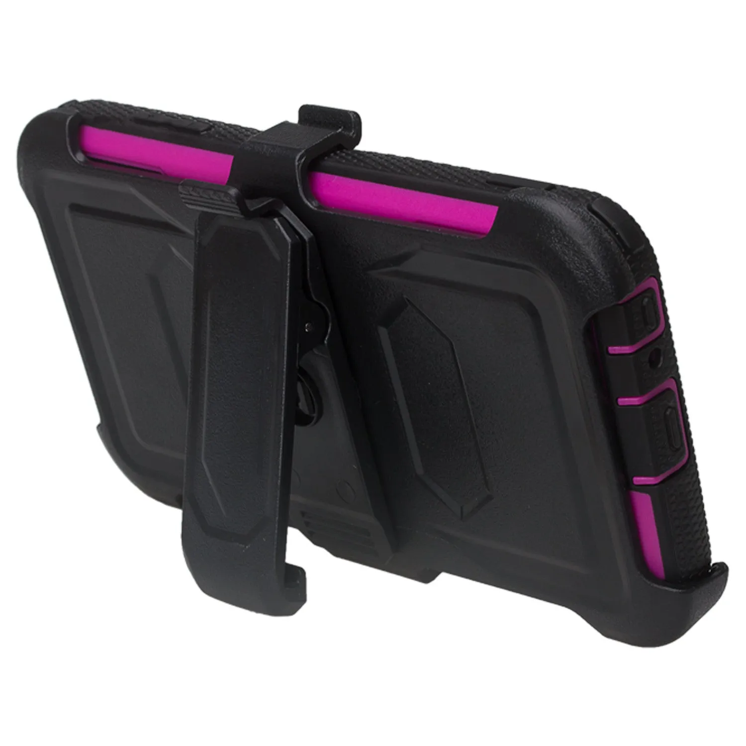 LG X Power 2 Case, LG X Charge, LG Fiesta 2, Fiesta, LG K10 Power, Triple Protection 3-1 w/ Built in Screen Protector Heavy Duty Holster Shell Combo Clip Case Cover - Purple