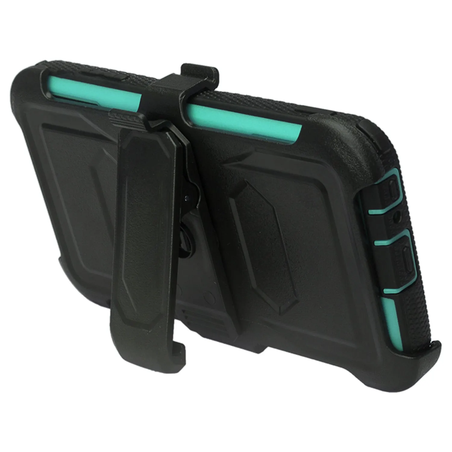LG X Power 2 Case, LG X Charge, LG Fiesta 2, Fiesta, LG K10 Power, Triple Protection 3-1 w/ Built in Screen Protector Heavy Duty Holster Shell Combo Clip Case Cover - Teal