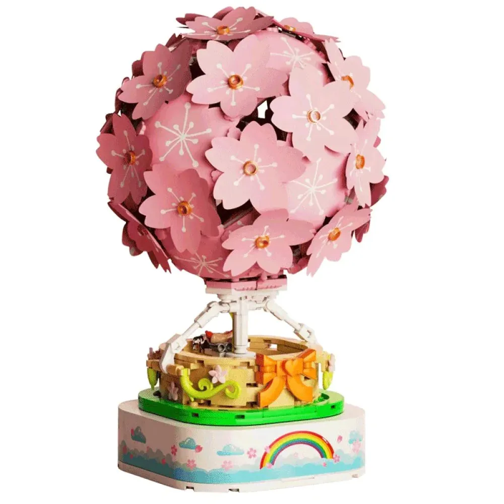 Light up Romantic Japanese Sakura Hot Air Balloon Music Box