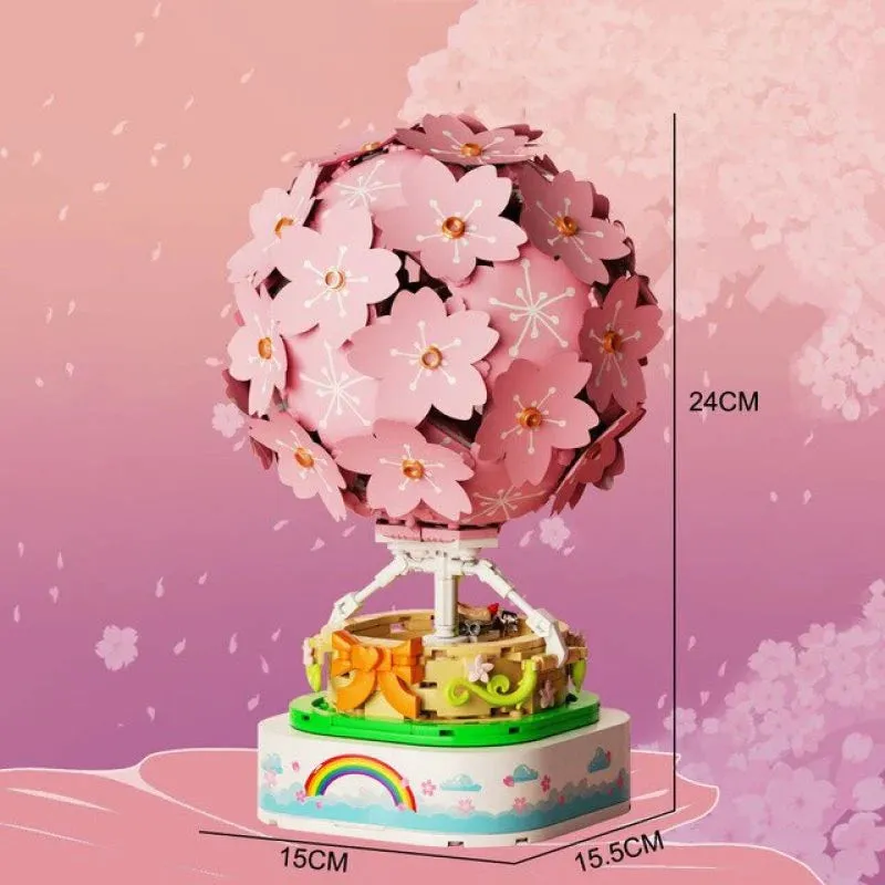 Light up Romantic Japanese Sakura Hot Air Balloon Music Box