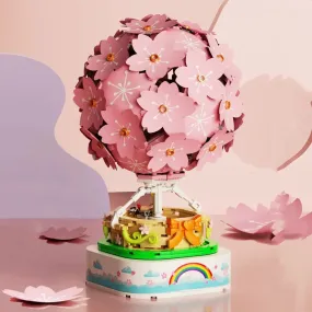 Light up Romantic Japanese Sakura Hot Air Balloon Music Box