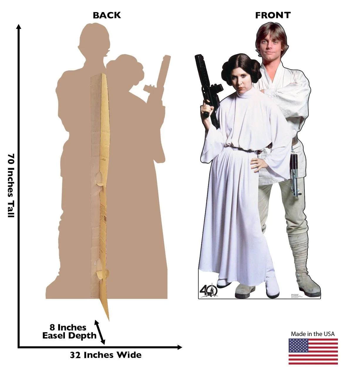 Luke and Leia - Star Wars - Cardboard Cutout
