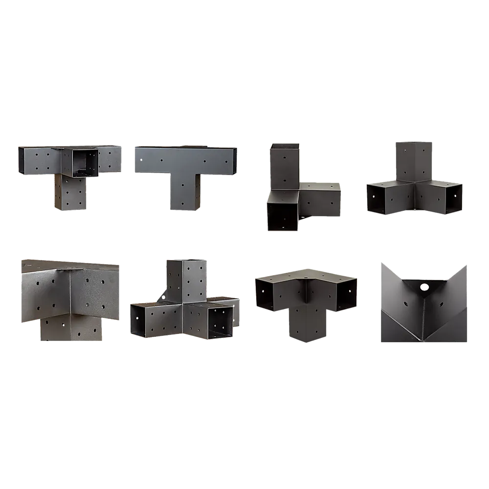 Matte Black 6x Post Pergola Brackets DIY Kit Steel