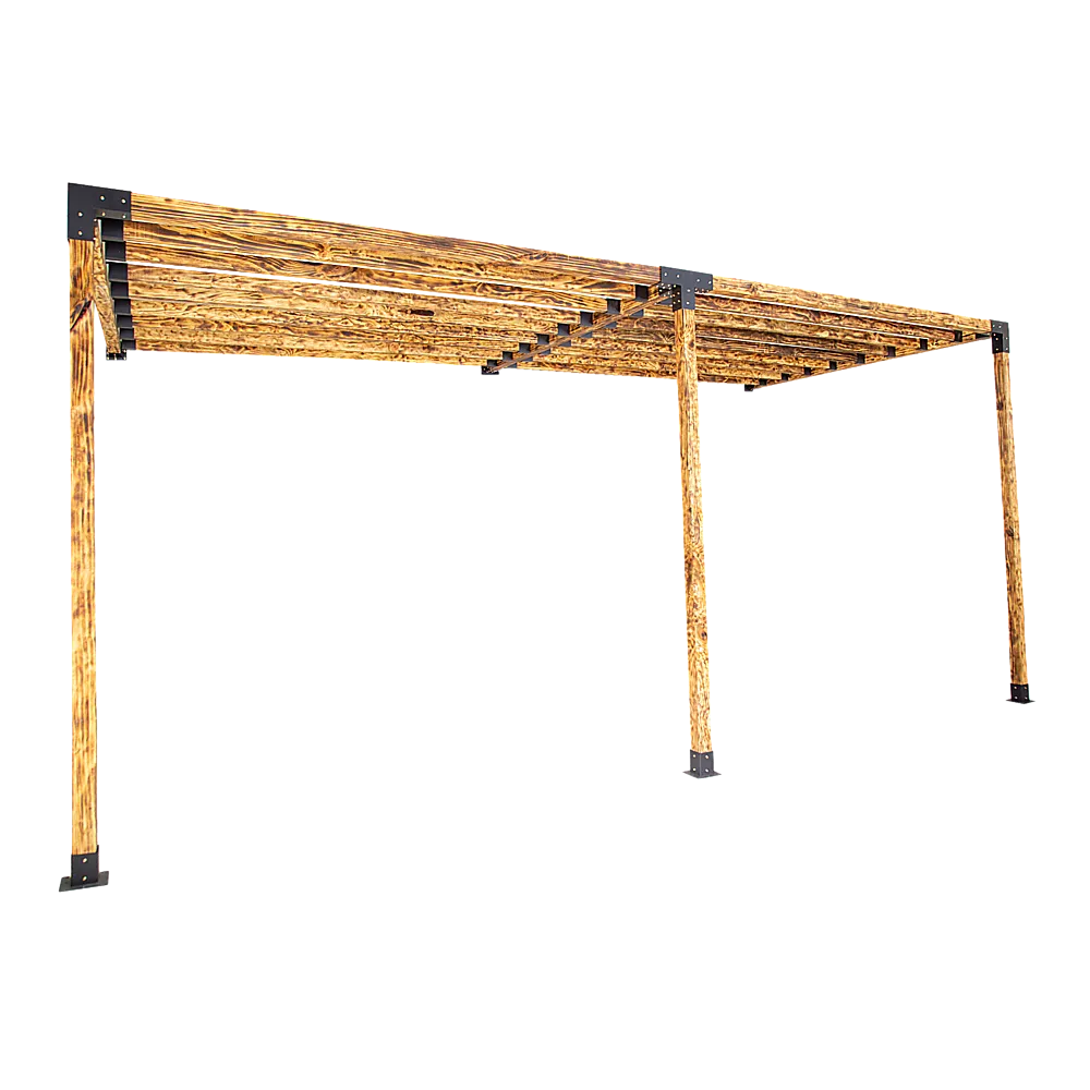 Matte Black 6x Post Pergola Brackets DIY Kit Steel