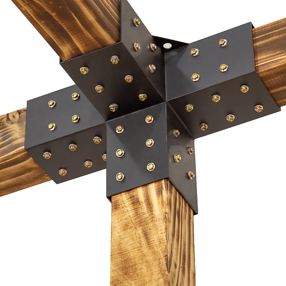 Matte Black 6x Post Pergola Brackets DIY Kit Steel