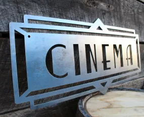 Metal Art Deco Movie Marquee Sign - Vintage Cinema Decor - Retro Home Theater Wall Art - Movie Room Decor - Vintage Film Art - Free Shipping