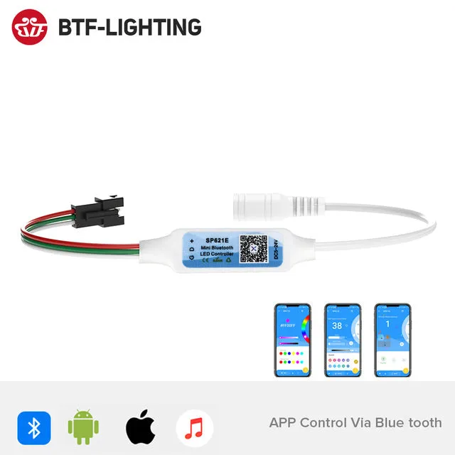 Mini WS2812B WS2811 Controller for Pixel LED Strip Light USB 3 4 Key SP621E Music Bluetooth APP DC5V-24V