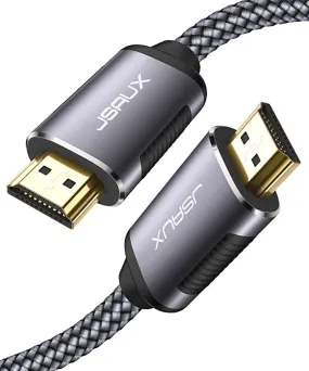 New 4K@60Hz HDMI Cable, JSAUX 6.6ft/2M HDMI 2.0 Cable, Ultral High Speed 18Gbps Lead Cord Support 3D, Video 4K, UHD 2160P, HD 1080P, Ethernet Compatible with Fire TV, Playstation PS4 PC -Grey