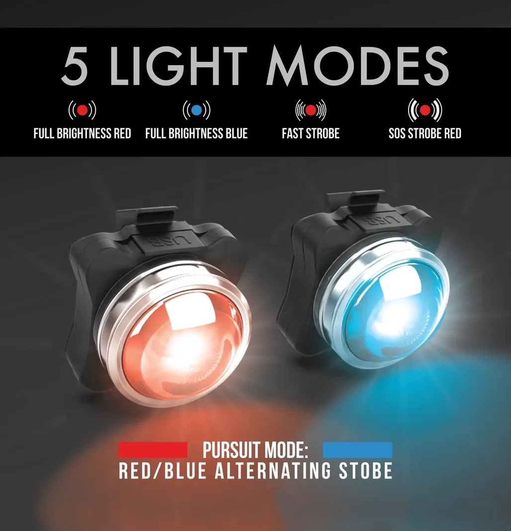 OPTIKS P220 REAR POLICE PATROL COMPACT BIKE LIGHT USB RECHARGEABLE