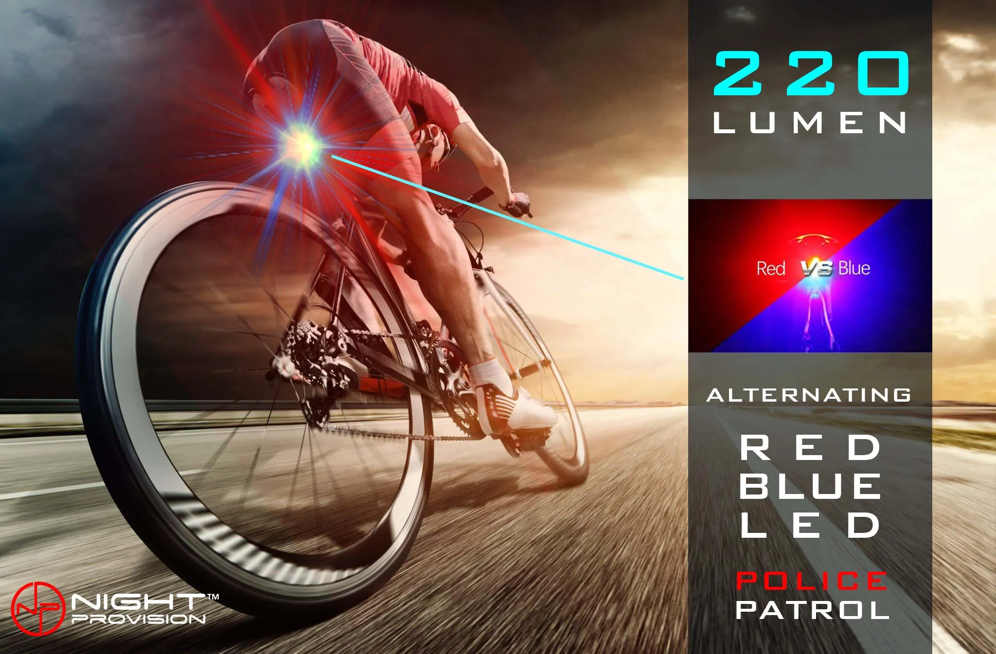 OPTIKS P220 REAR POLICE PATROL COMPACT BIKE LIGHT USB RECHARGEABLE