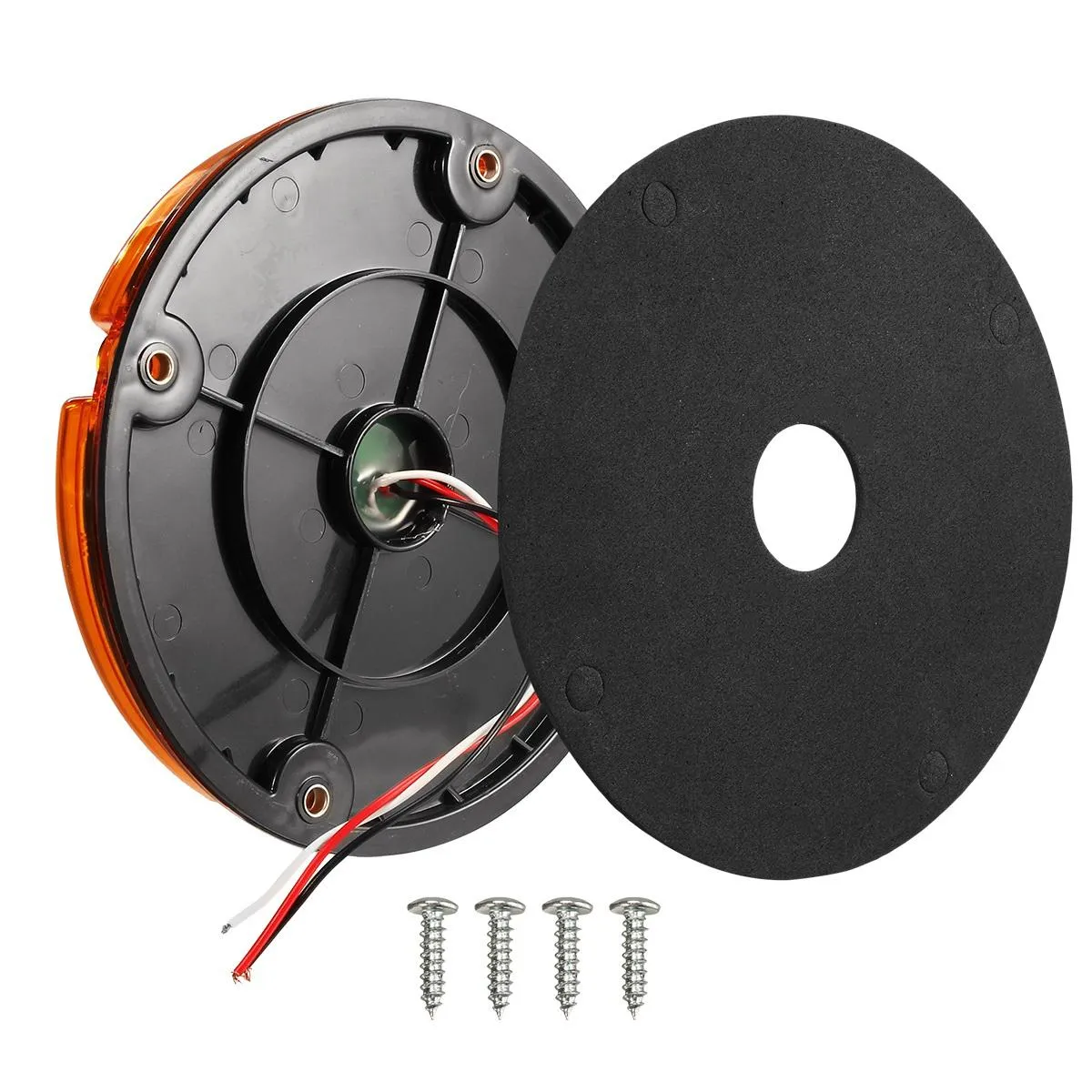Partsam 2Pcs 7inch Round LED Trailer Tail Lights 17 LED Waterproof LED Park Turn Signal Flasher Lights with Waterproof Gaskets for Truck Trailer RV UTE UTV BUS Stepvans 10V-30V