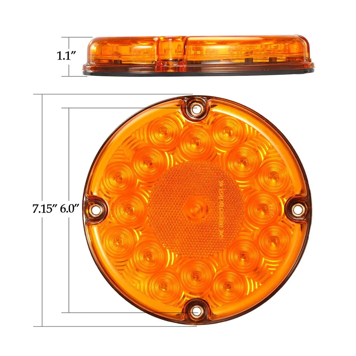 Partsam 2Pcs 7inch Round LED Trailer Tail Lights 17 LED Waterproof LED Park Turn Signal Flasher Lights with Waterproof Gaskets for Truck Trailer RV UTE UTV BUS Stepvans 10V-30V