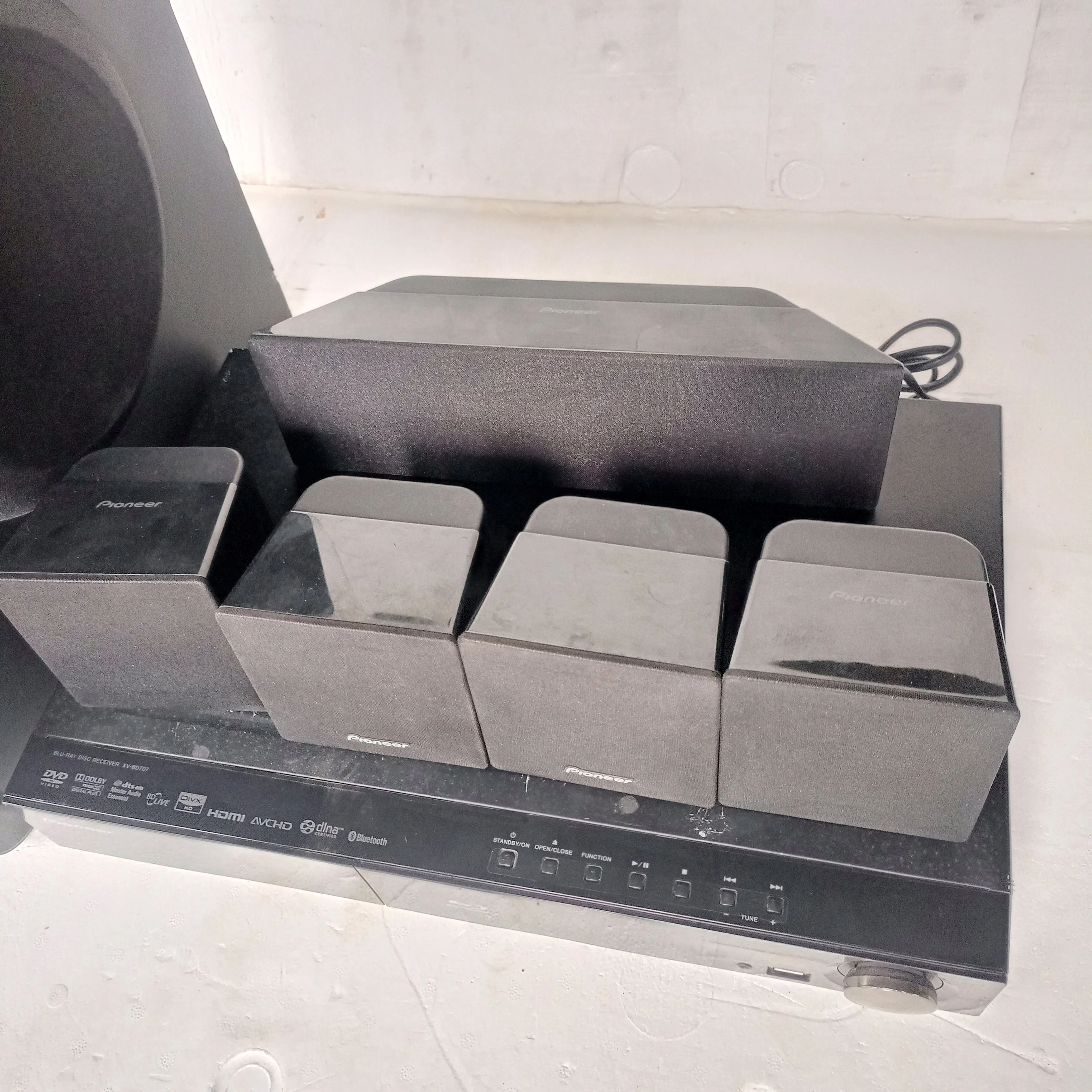 Used Pioneer XV-BD707 5.1Ch Home Theater Set with 1000Watts, Bluetooth, 3D Blu-Ray DVD, USB, FM, Optical, Aux - London