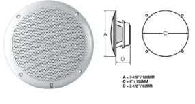 Polyplanar MA-4056 Spkr White 6"  Round Flush Mount