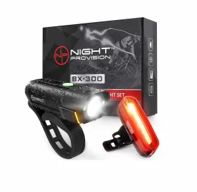 POWERFUL BX-300 CREE XP-G2 BIKE LIGHT SET USB RECHARGEABLE FRONT HEADLIGHT W/ AMBER SIDE ALERT   BONUS FREE REAR LED BIKE LIGHT